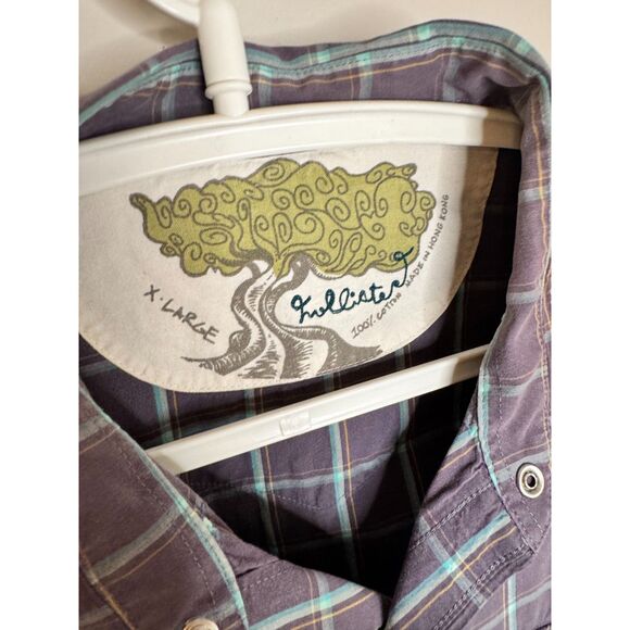 Y2K Hollister Purple Plaid Western Pearl Snap Shirt XL 21x27 Vintage Inspired - Picture 4 of 6